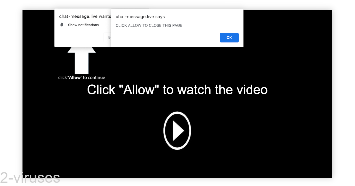 Chat-message.live pretends to be a video player.