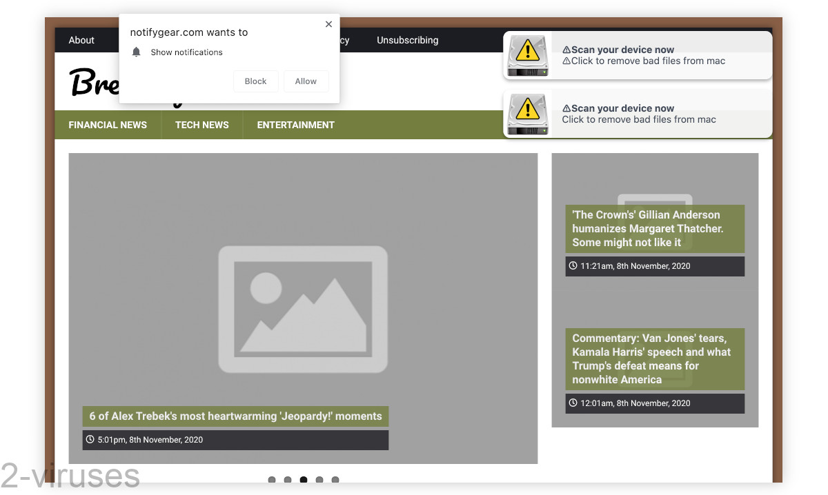 Notifygear.com looks like a news site.