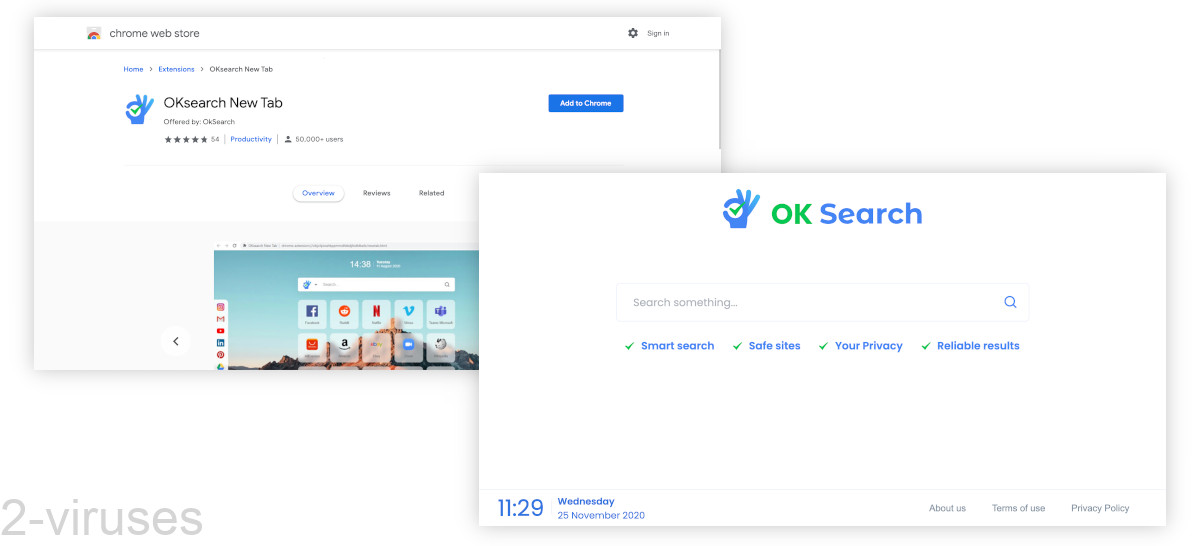 Oksearch.org is a browser extension and a search engine.