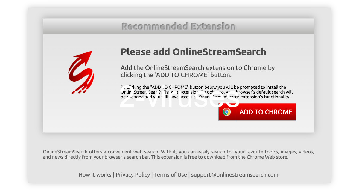 OnlineStreamSearch advertised as a recommended extension.