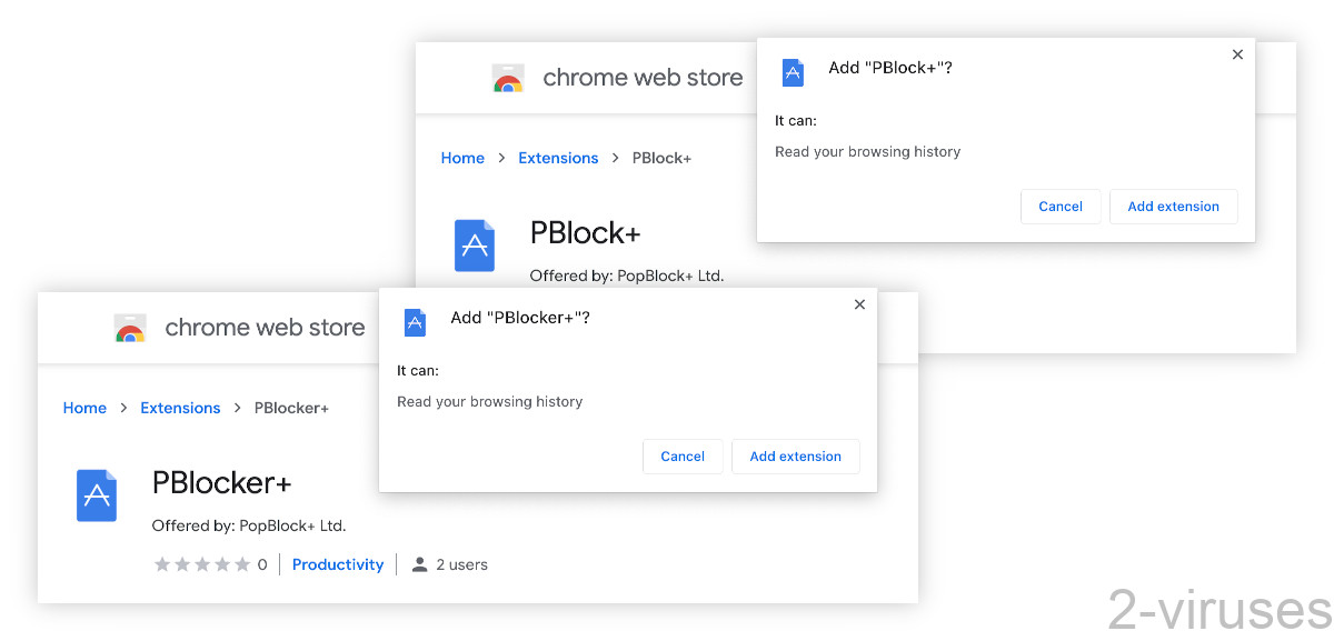 PBlock+ only asks to read your browsing history, yet it is still able to open and close webpages.