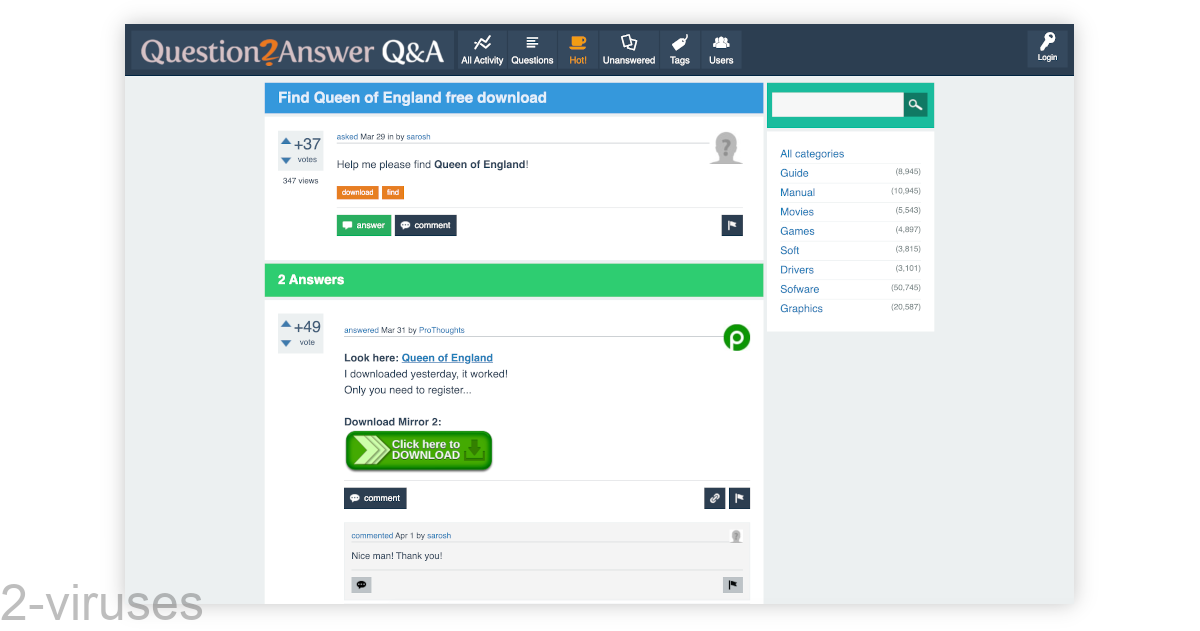 Qanswers.site looks like a forum site.