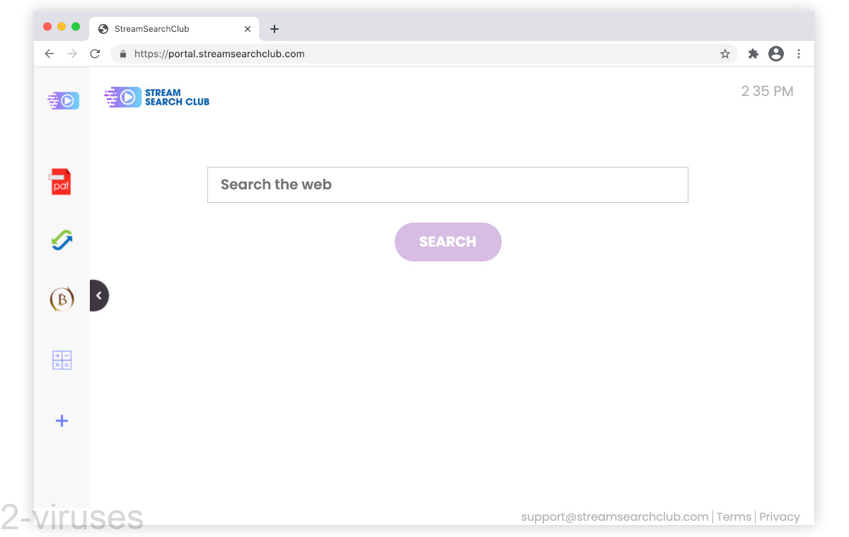 StreamSearchClub has a search box. It leads to Yahoo.com.