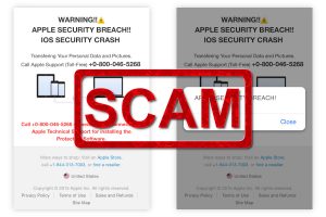 Fake "Apple security breach" Alerts