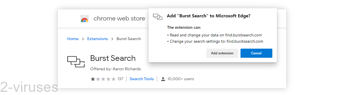 Burst Search can be installed on the Chrome web store.