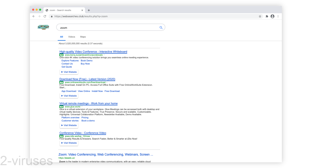 Fxsmash.xyz leads to another site that shows your search results.
