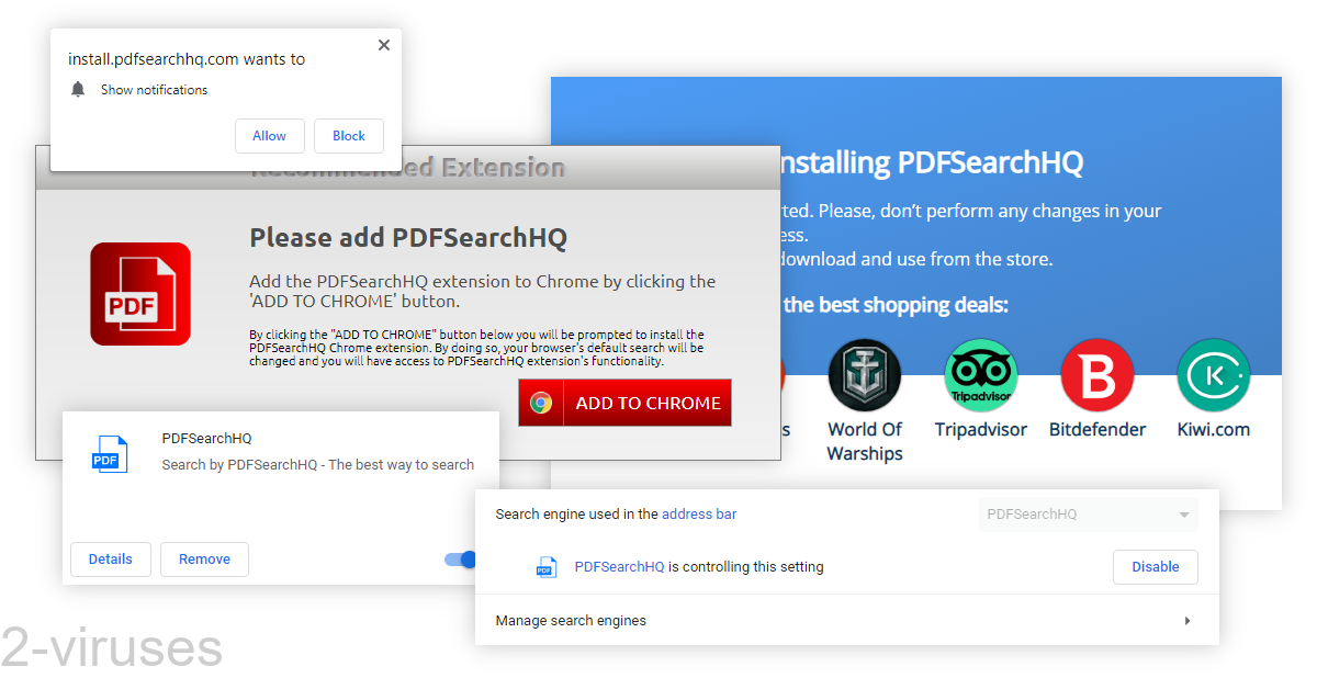 PDF Search HQ takes over the search engine.