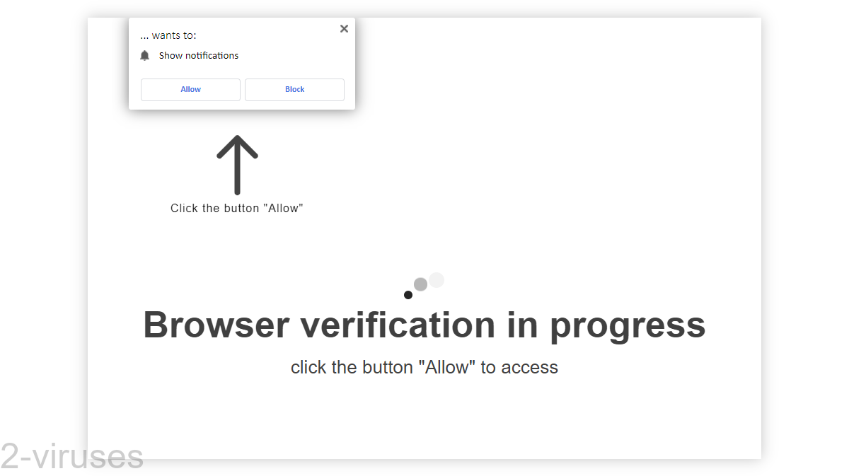 "Press allow to continue, verification in prgress".