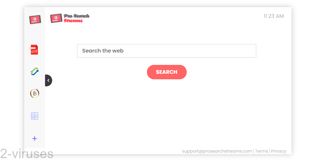 Prosearchstreams.com has a seach box and a few utility links.