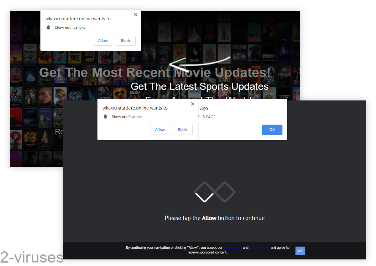 Riatattere.online asks visitors to allow its notifications.