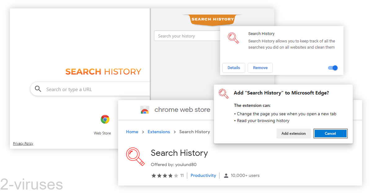 Search History replaces the new tab page.