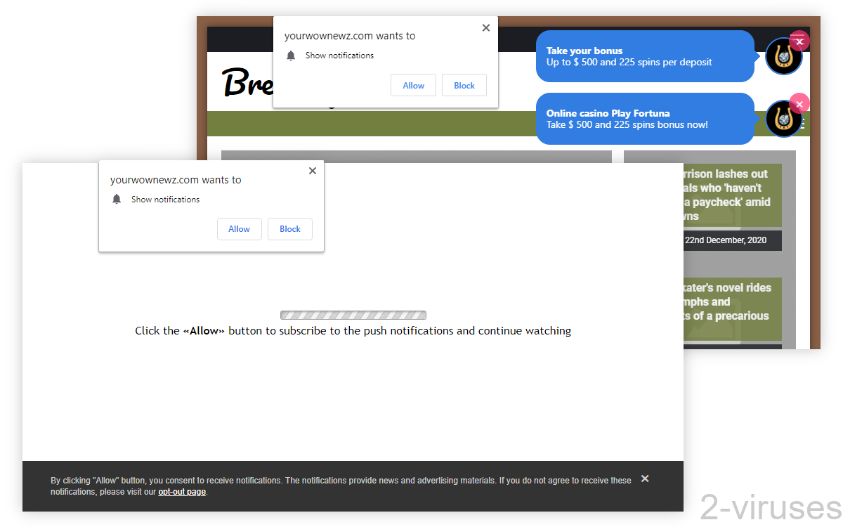 Yourwownewz.com displays ads on its home page.