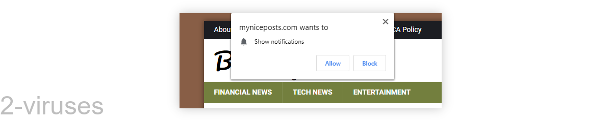 The notification prompt for Myniceposts.com.