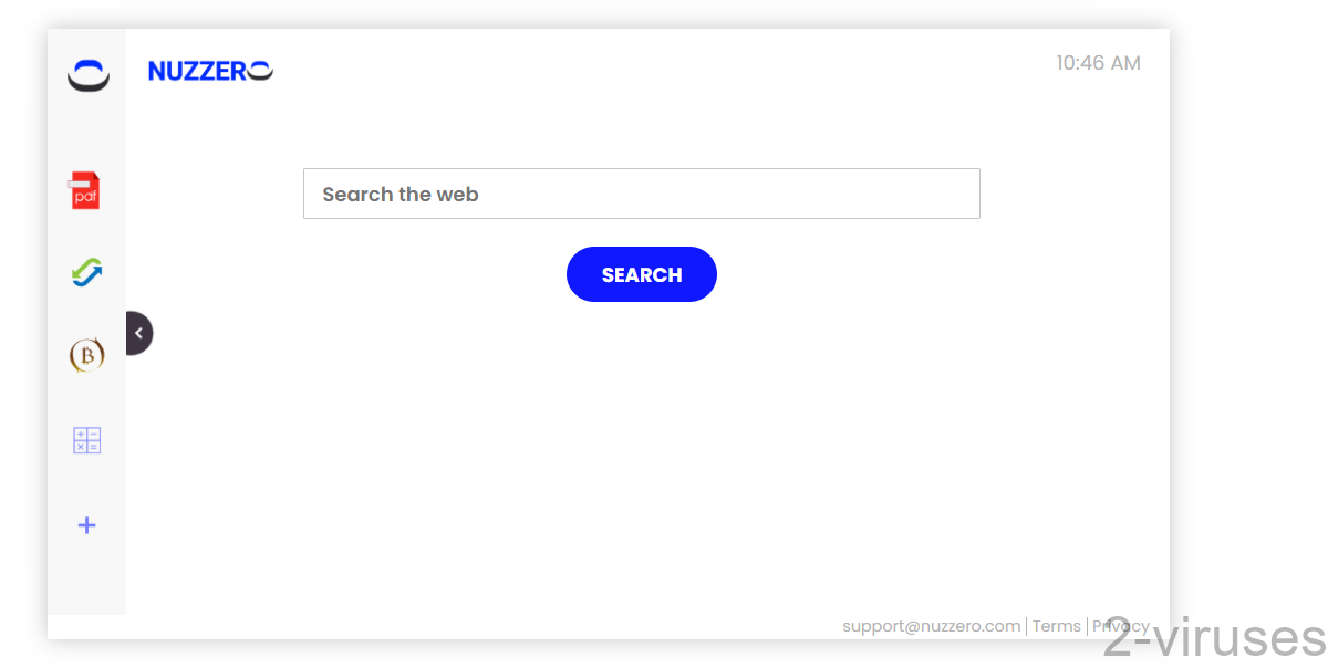 Nuzzero has a home page, but it isn't used by the extension.