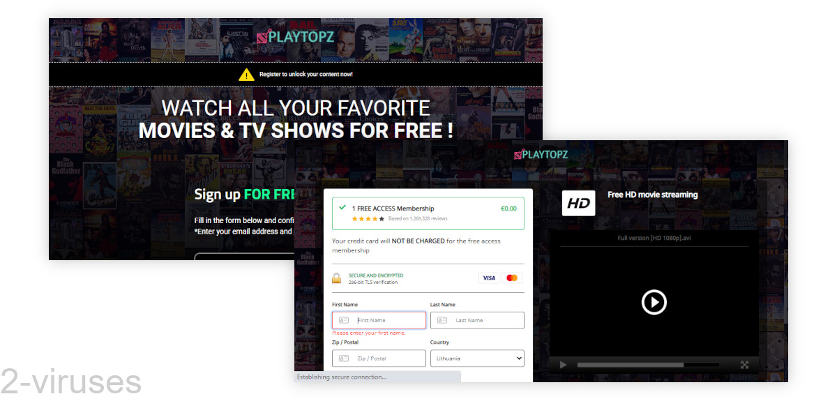 Popcorn Time advertising Playtopz