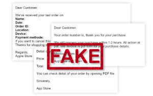 Scam - Fake App Store Purchase Emails