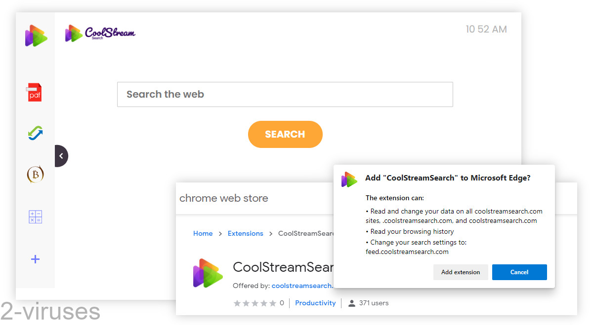 CoolStreamSearch's permissions let it change your search engine settings.