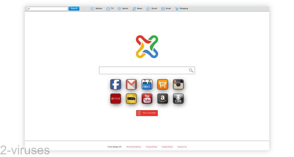 Info-search.page's front page has a search box and some quick links.