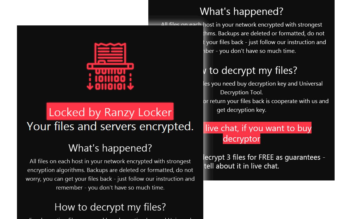 Ranzy Locker's website uses the colors black, red, and white site.