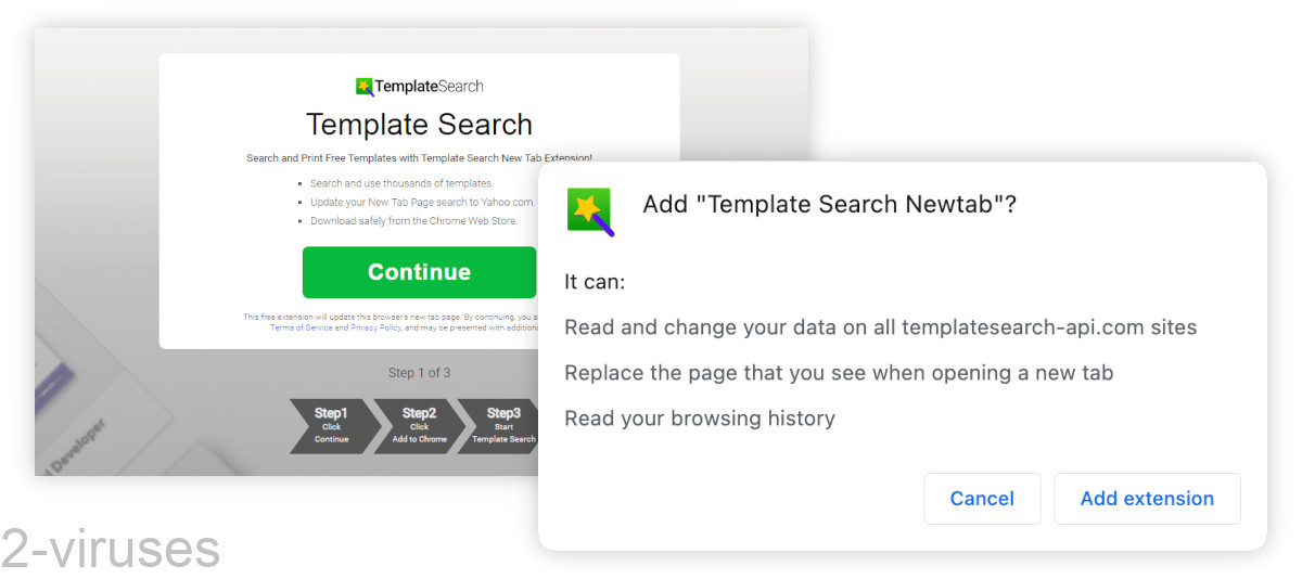Template Search can read your browsing history.