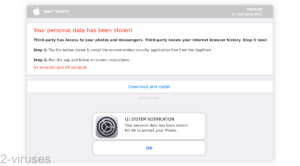 Fake "Your Personal Data Has Been Stolen!" Warnings