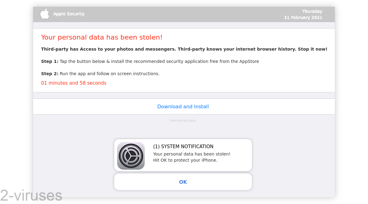 Fake “Your Personal Data Has Been Stolen!” Warnings How to remove