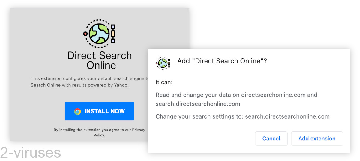 Directsearchonline.com is set to replace your default search engine.