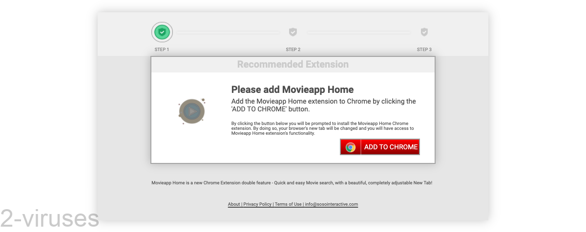 Movieapp Home is advertised as "Recommended Extension".