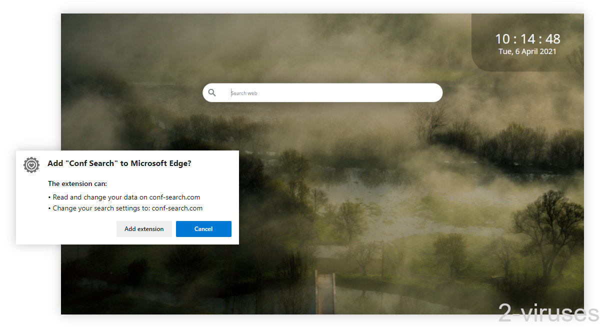 Conf Search replaces your default search settings.
