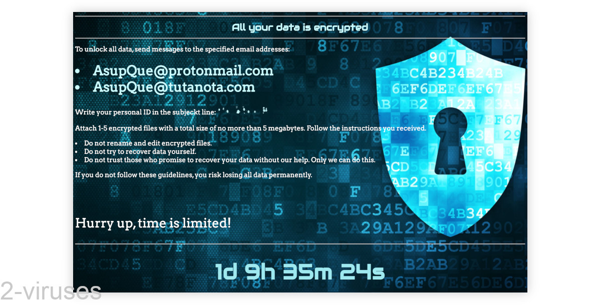 Delta ransom note has a blue/green background picture.