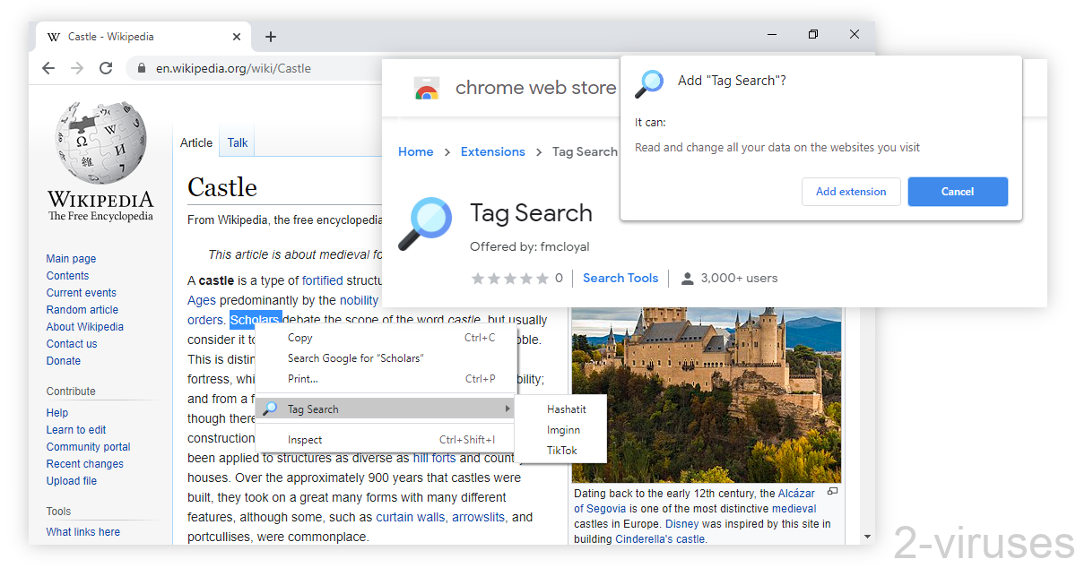 Tag Search adds an entry to your context menu.