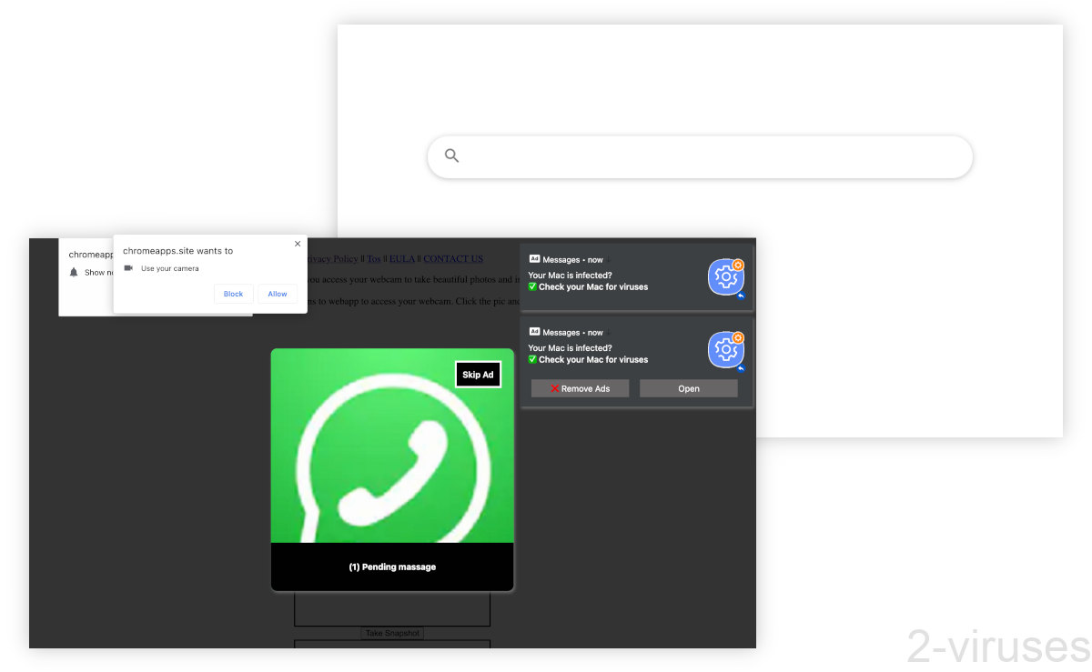 Appstation WebCamera Snapshot promotes a site full of unsafe ads.