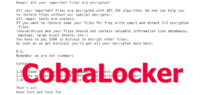 CobraLocker Ransomware