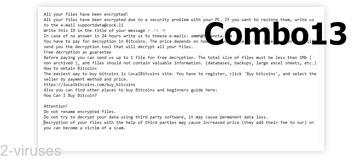 Combo13's ransom note is pretty standard.