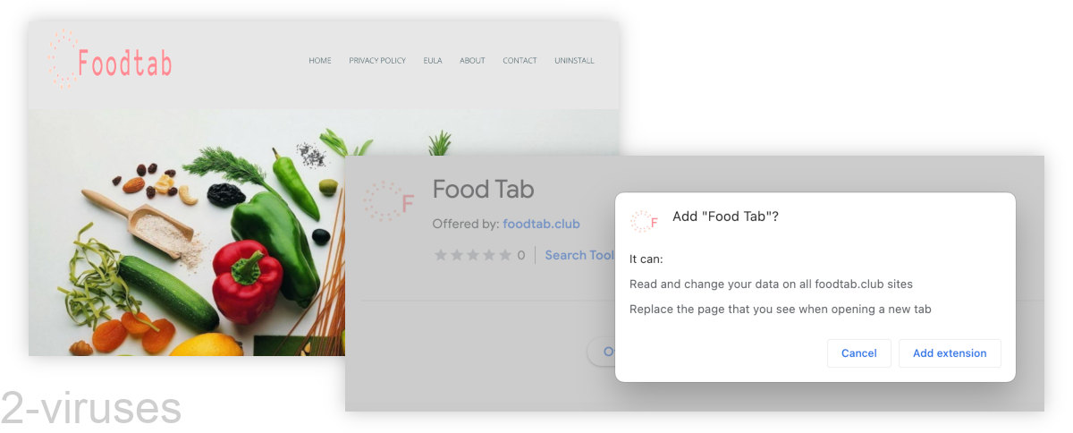 Food Tab's permissions are read your data on Foodtab.club and replace your new tab page.