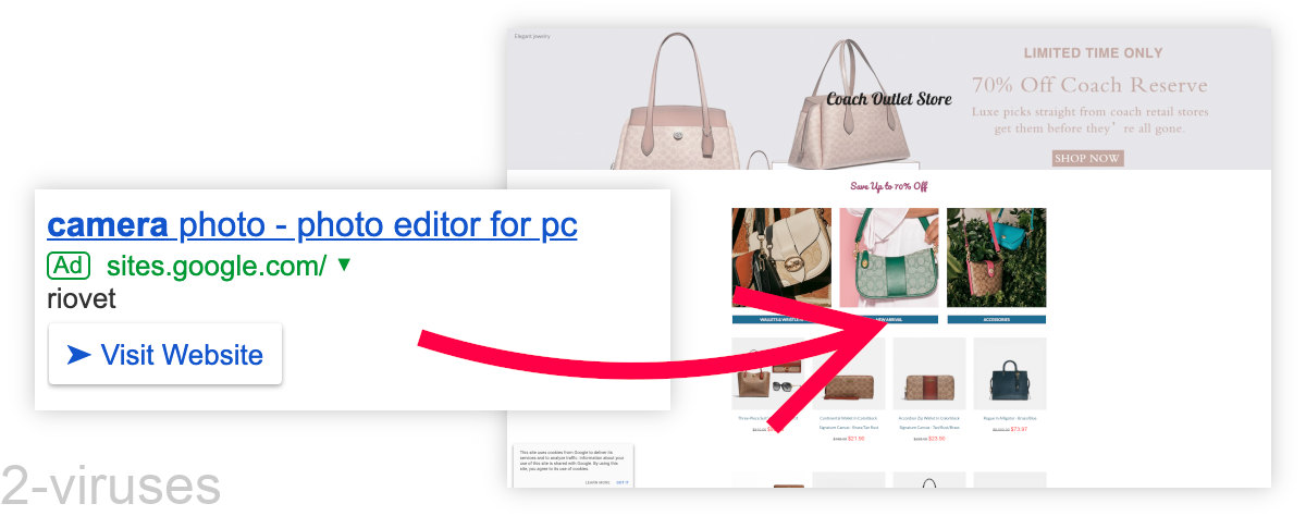 Nearbyme.io showing a misleading ad,
