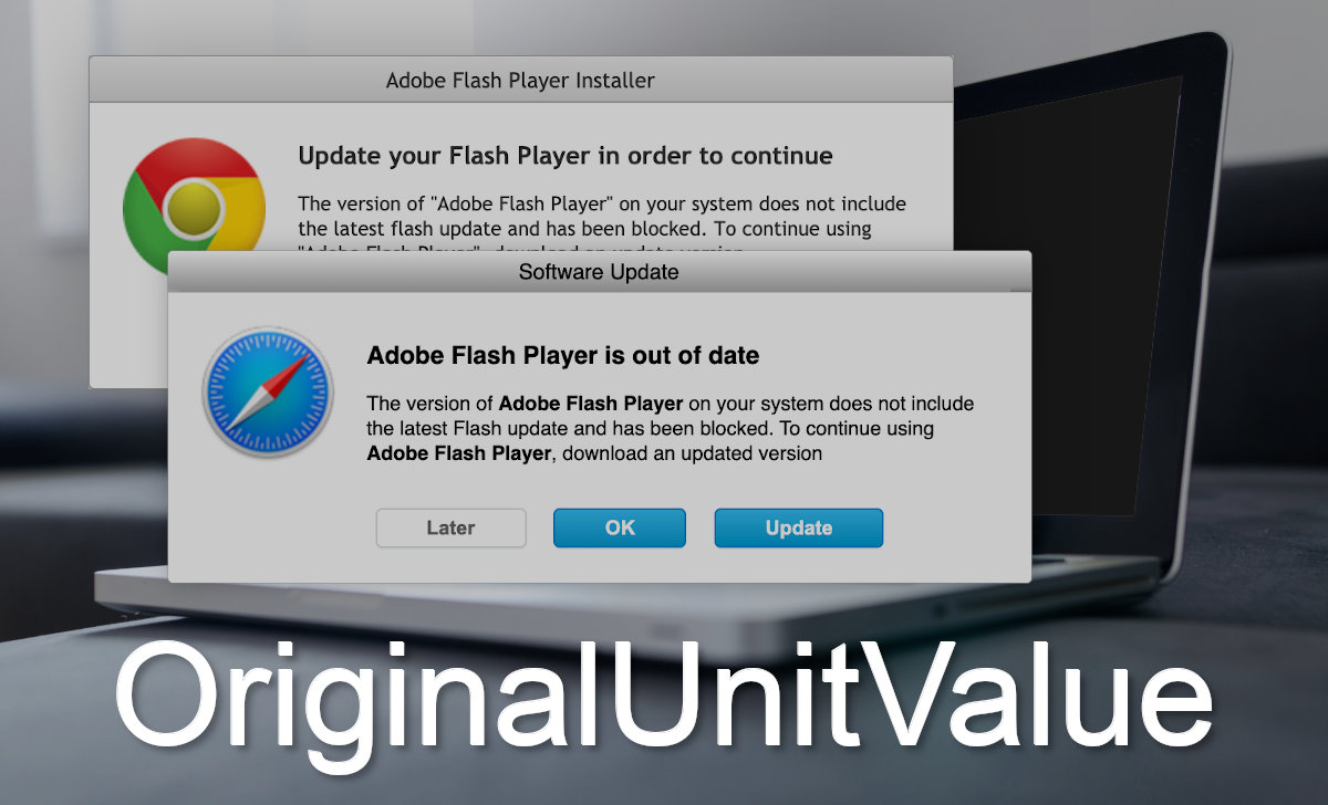 OriginalUnitValue is spread with fake updates - malicious ads.