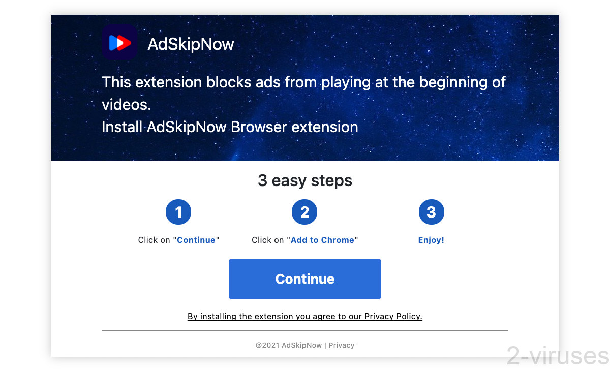 AdSkipNow is offered by an ad.