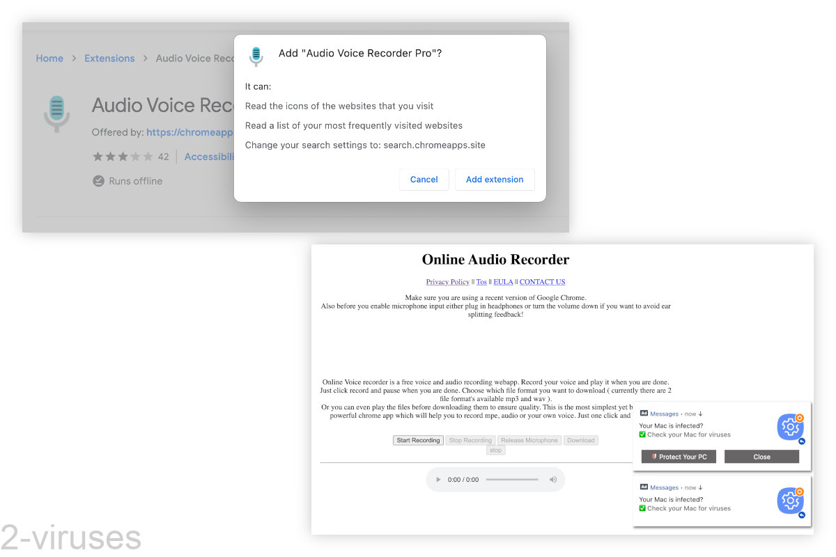 Audio Voice Recorder Pro asks for permission to change search settings.