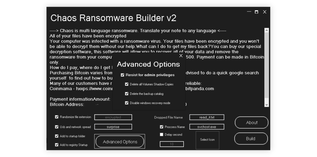 Chaos Ransomware - Dedicated 2-viruses.com