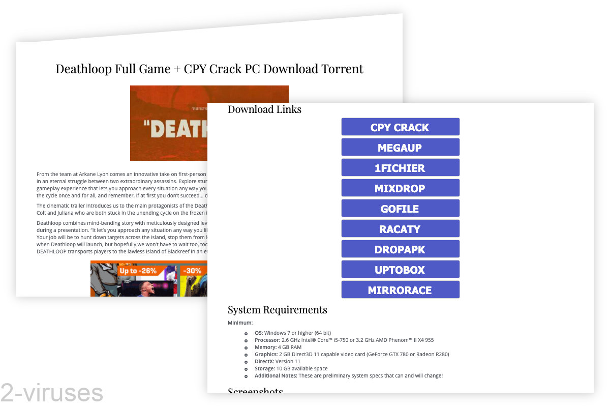 Cpygamescracked.com shows a bunch of download links.