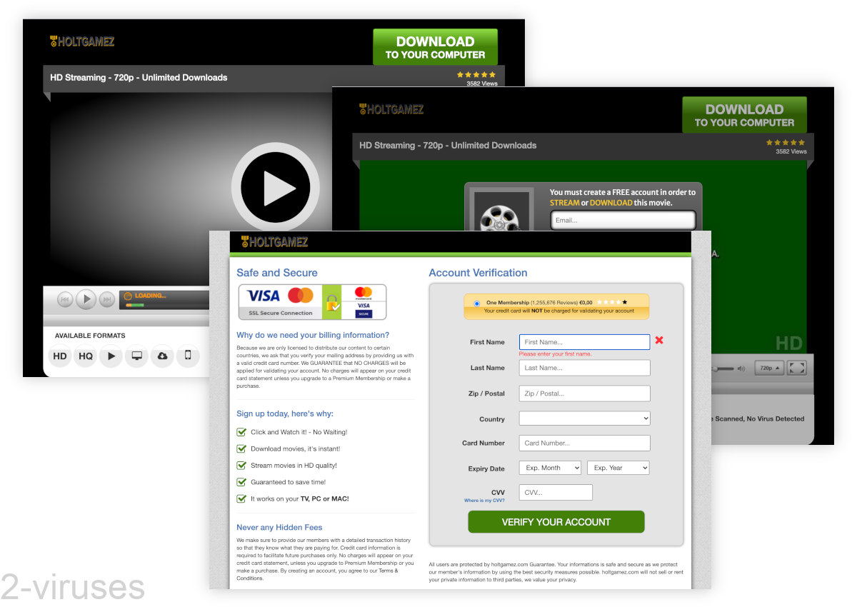 Holtgamez.com pretends to let you play a video.