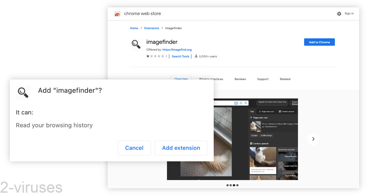 Imagefinder can read your browsing history.
