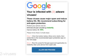 Fake Alerts - "Infected With Adware Viruses"