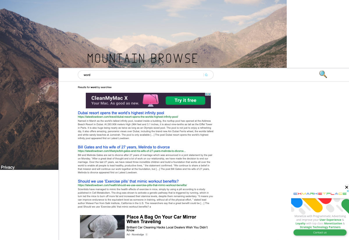 Mountainbrowse.com opens Searchlee.