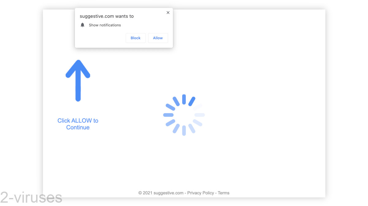 Suggestive.com asks to be allowed to send notifications.