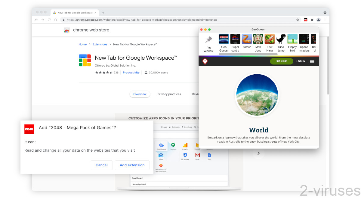 2048 - Mega Pack of Games advertises another extension.
