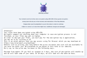 AvosLocker Ransomware