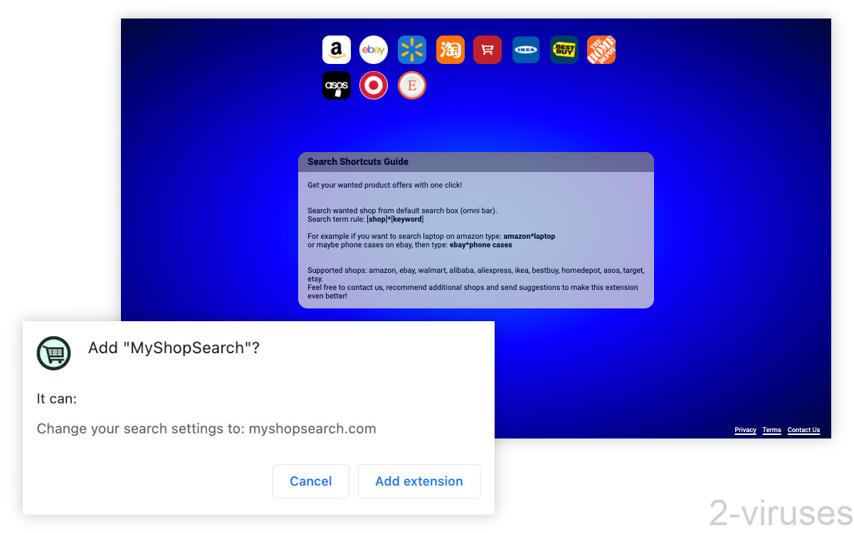 MyShopSearch replaces your search engine.