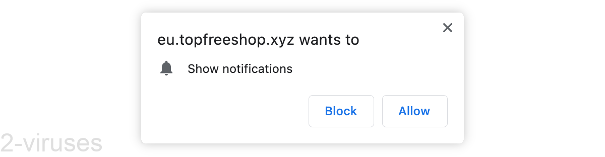Topfreeshop.xyz asking to show you notifications.